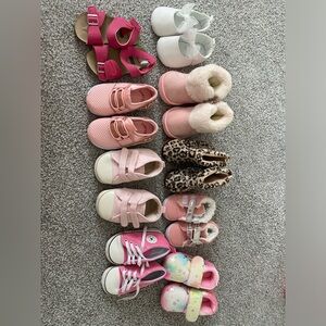 Baby Girl shoes - various sizes, from newborn to 12 months